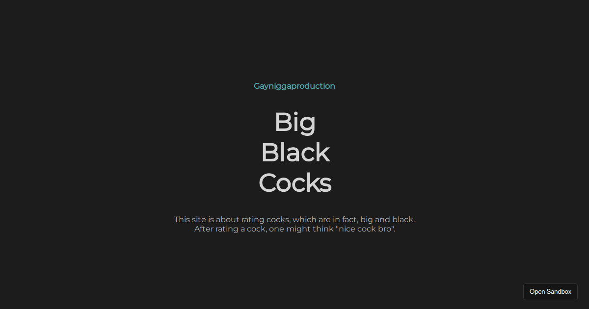 Big Black Cocks Codesandbox