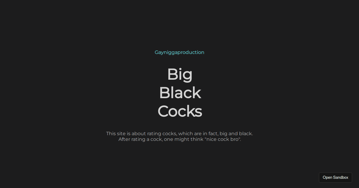 Big Black Cocks Codesandbox 