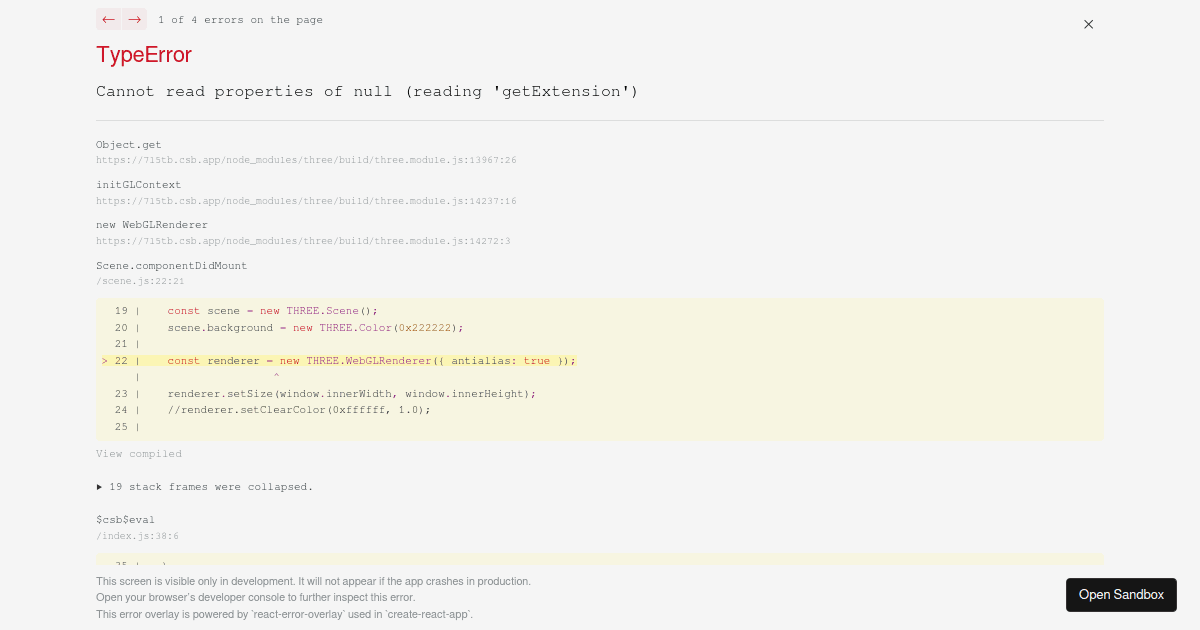 ThreeJS + React - Codesandbox