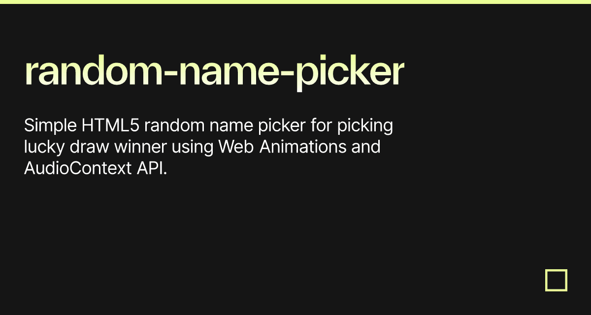 Random name picker codesandbox