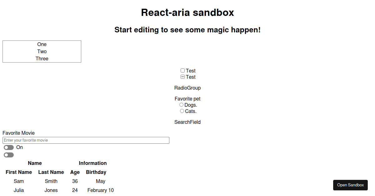 react-aria-monorepo-javascript - Codesandbox