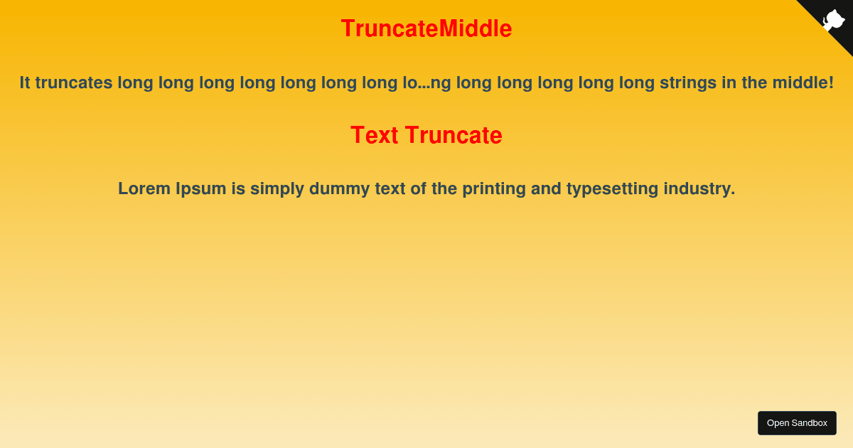 Text Truncate (forked) - Codesandbox