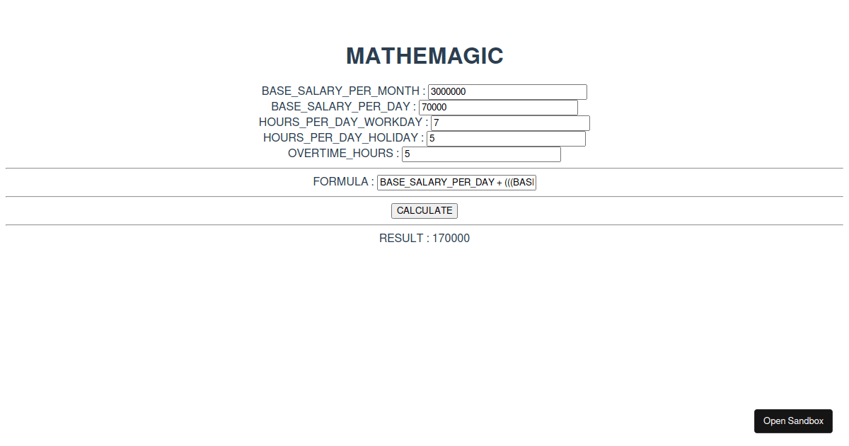 Amazing Math - Codesandbox