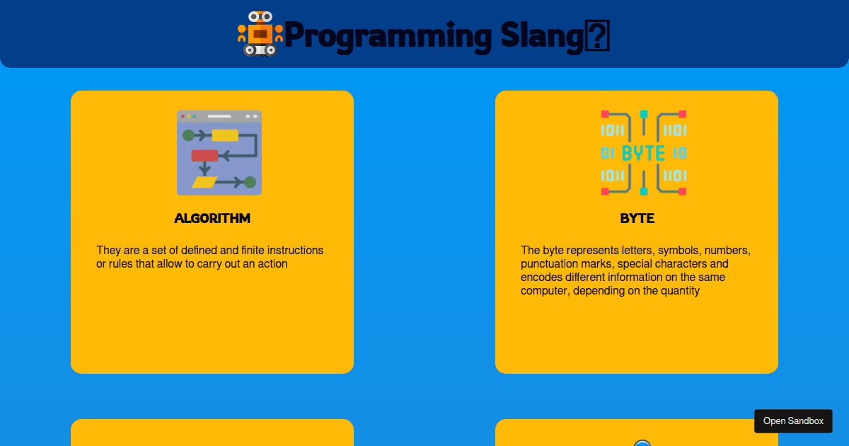 Programming Slang - Codesandbox