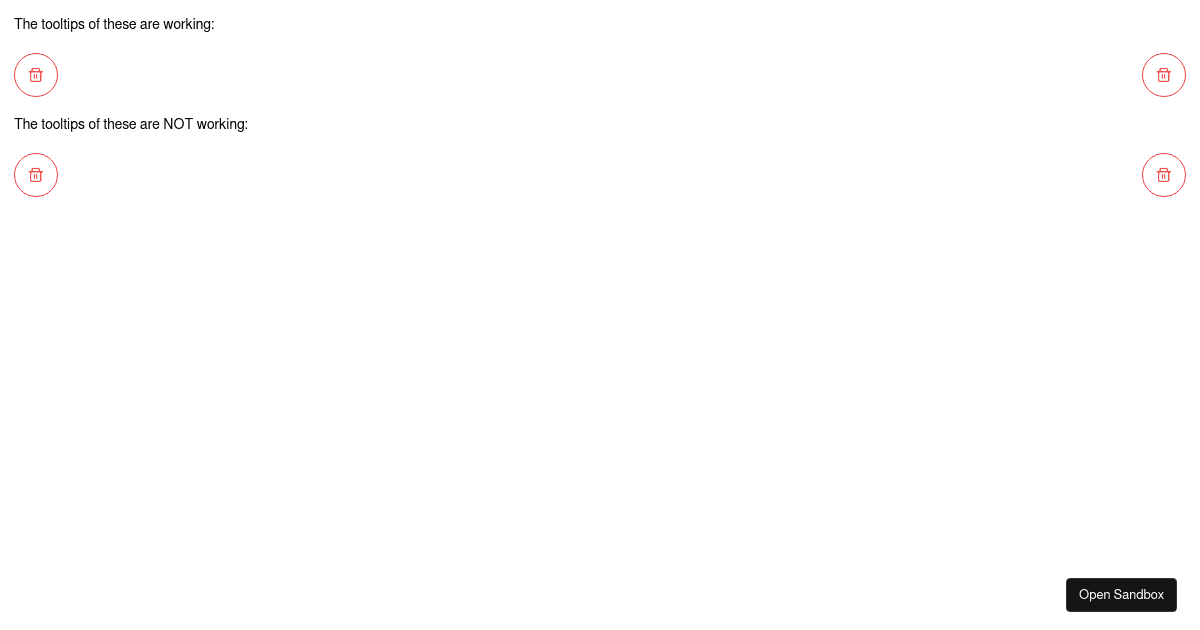 PrimeReact Bug (Button Tooltip): Incorrect position (forked) - Codesandbox