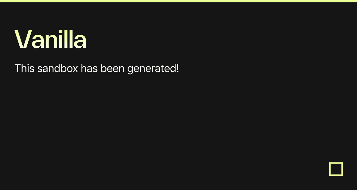 Vanilla - Codesandbox