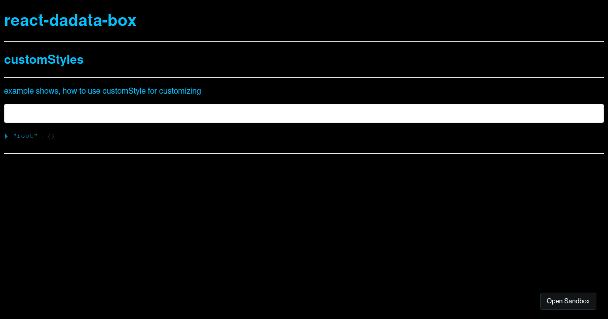 react-dadata-box example (customStyles) - Codesandbox