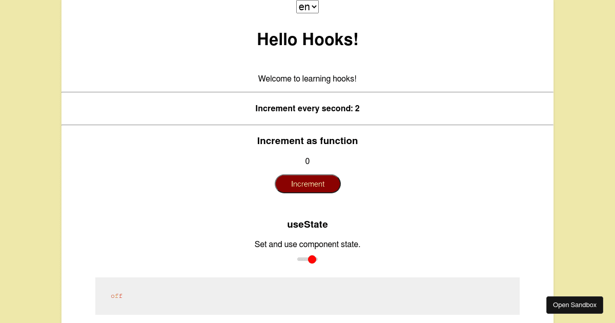 hooks - Codesandbox
