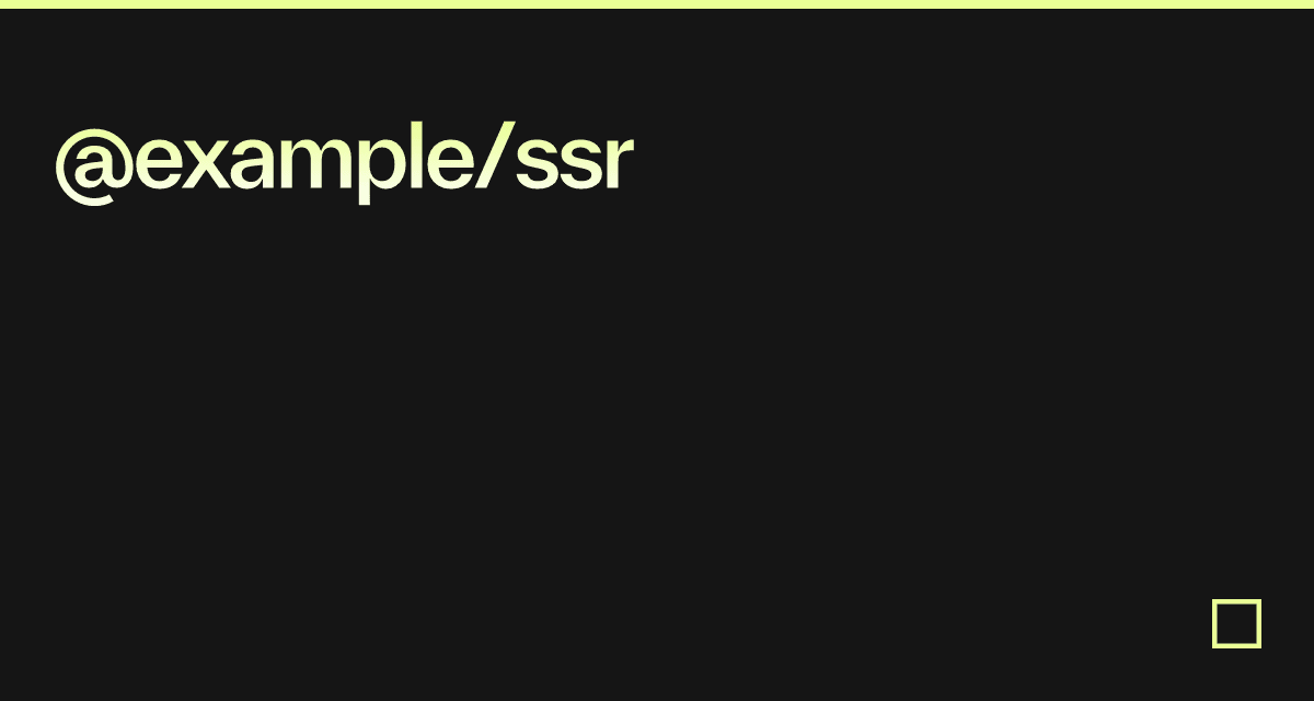 @example/ssr - Codesandbox