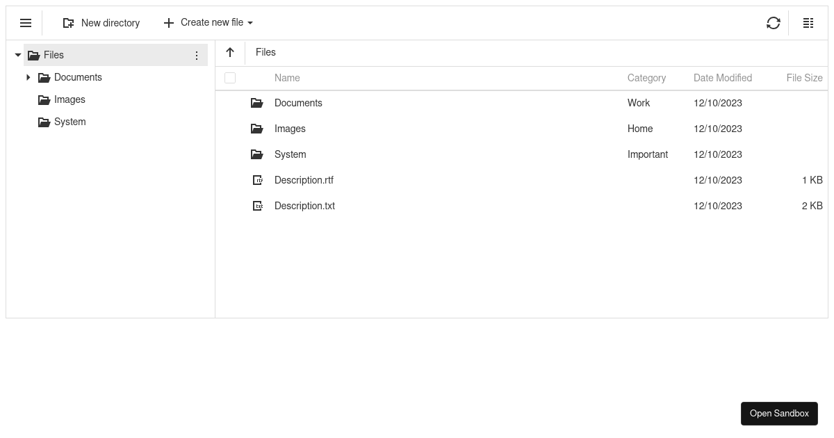 Toolbar and Context Menu - DevExtreme File Manager - Codesandbox