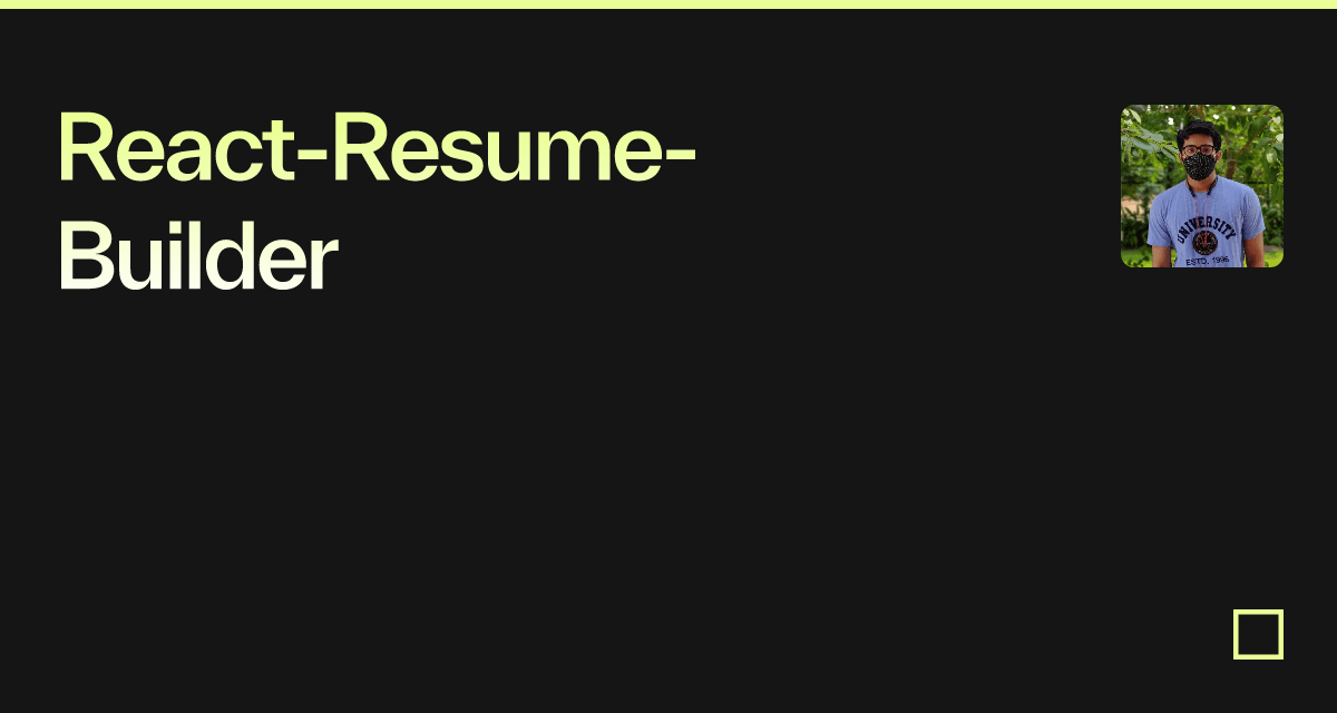 The live preview of React-Resume-Builder