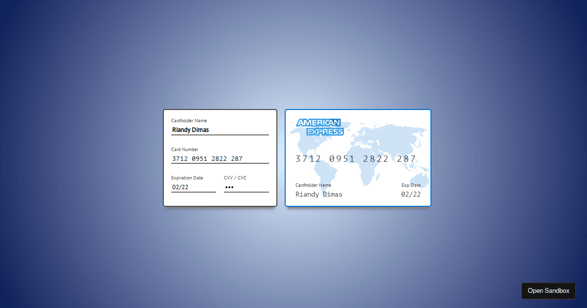 #1 Credit Card Form - Codesandbox