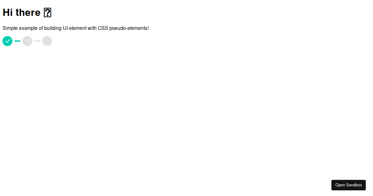 UI elements using CSS pseudo-elements. - Codesandbox