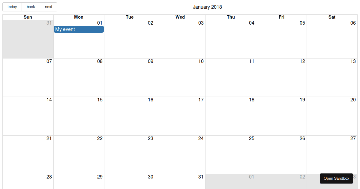 React Big Calendar Example (forked) - Codesandbox