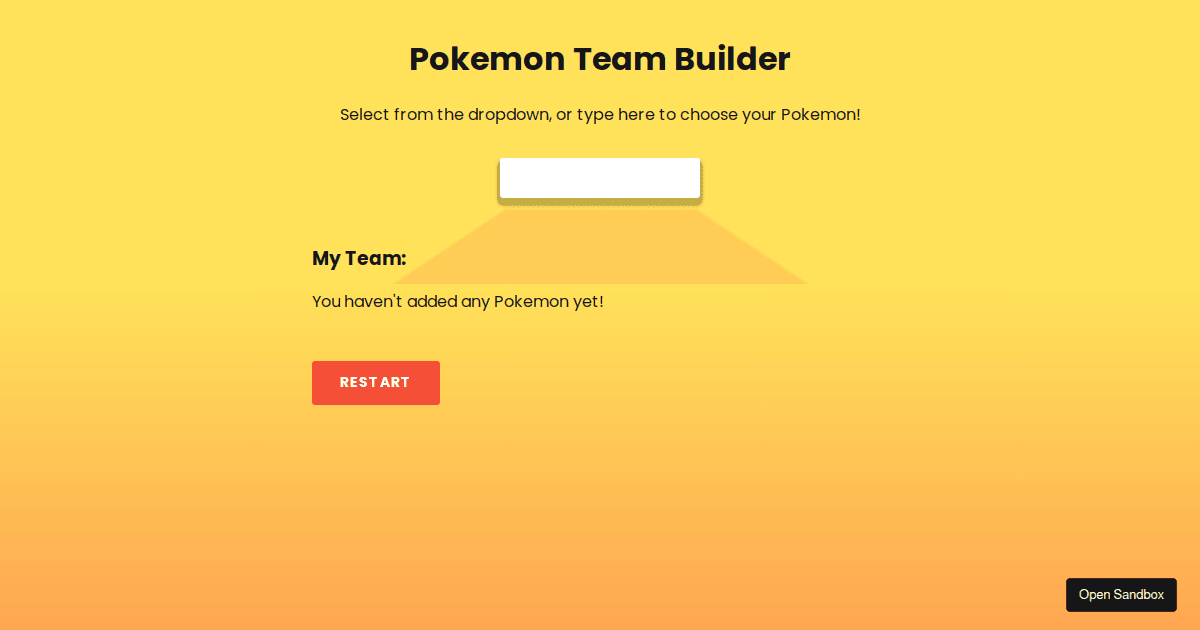 Pokemon Team Builder (forked) - Codesandbox