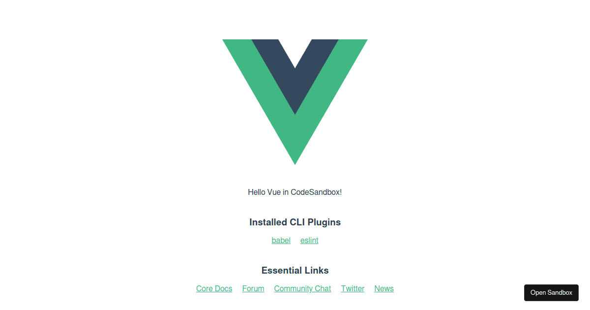 Vue Template - Codesandbox