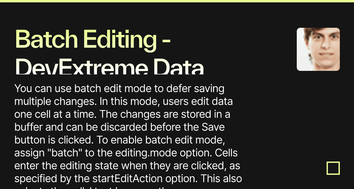 Batch Editing - DevExtreme Data Grid - Codesandbox