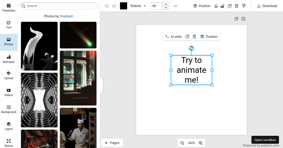 polotno-animations - Codesandbox