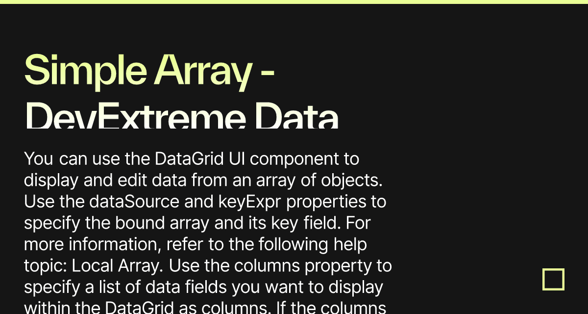 Simple Array - DevExtreme Data Grid - Codesandbox