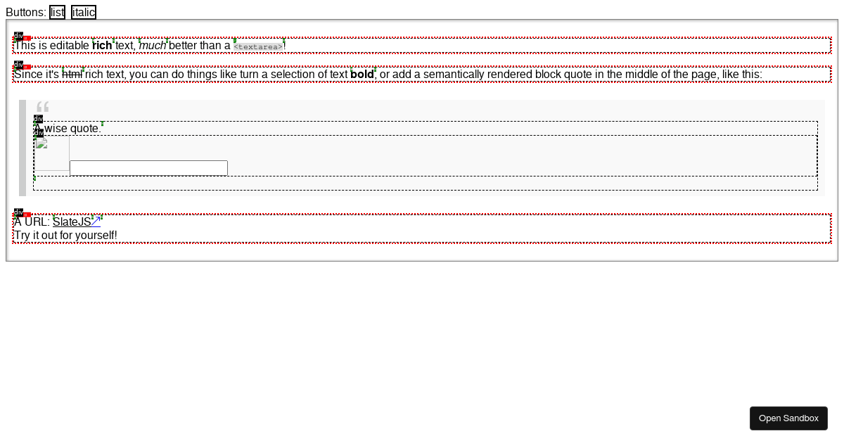 Slate 0.47 with plugins - Codesandbox