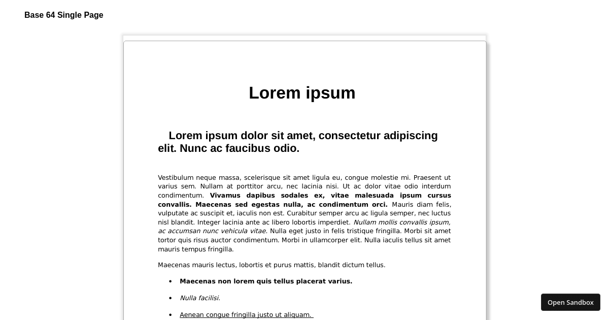 Displaying PDF using React (forked) - Codesandbox