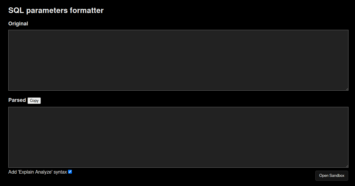 sql-formatter - Codesandbox