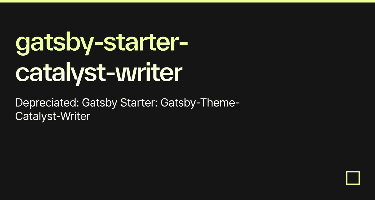 gatsby-starter-catalyst-writer - Codesandbox