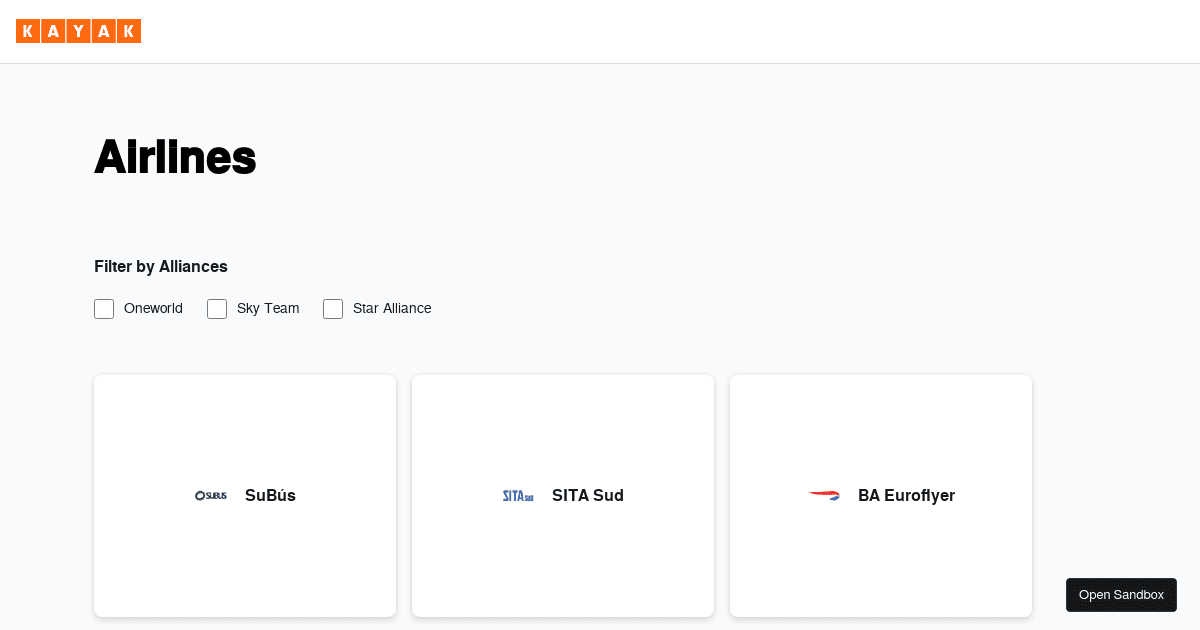 KAYAK-exercise - Codesandbox