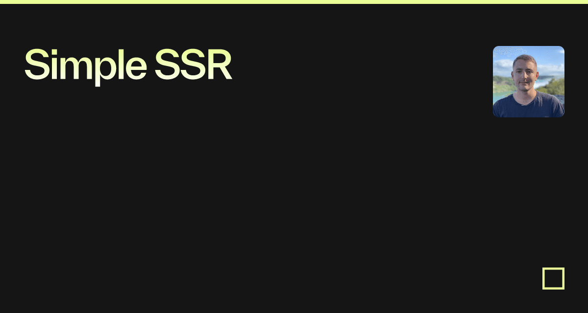 Simple SSR - Codesandbox