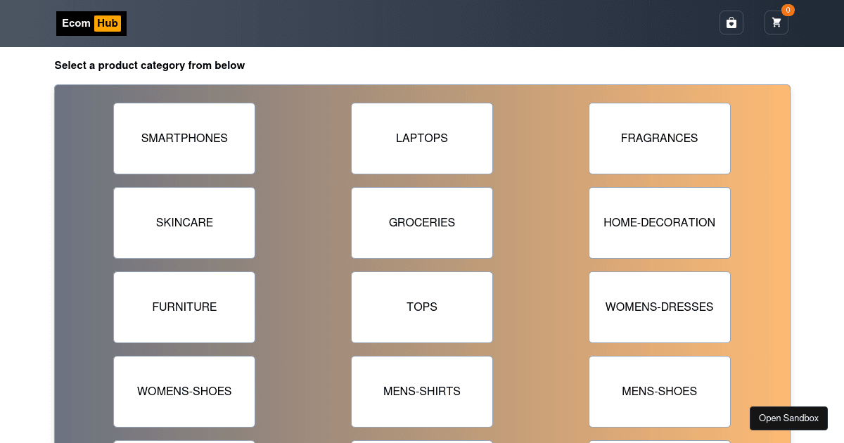 ECOM-HUB - Codesandbox