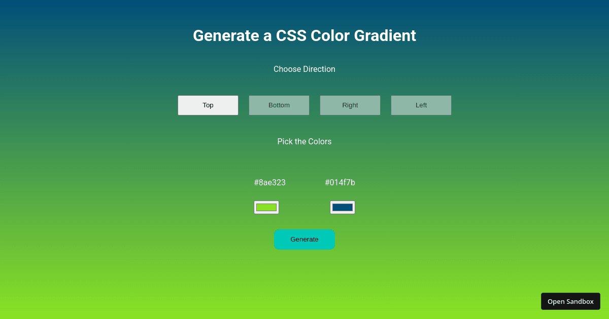gradient-genrator - Codesandbox