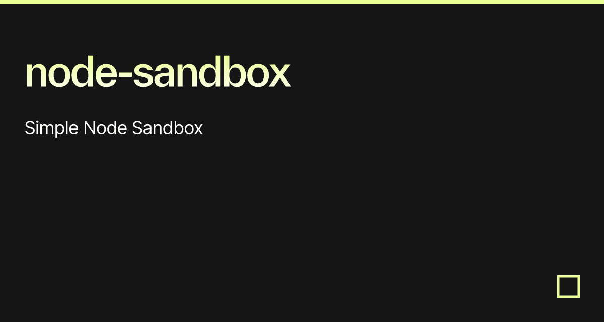 node-sandbox - Codesandbox
