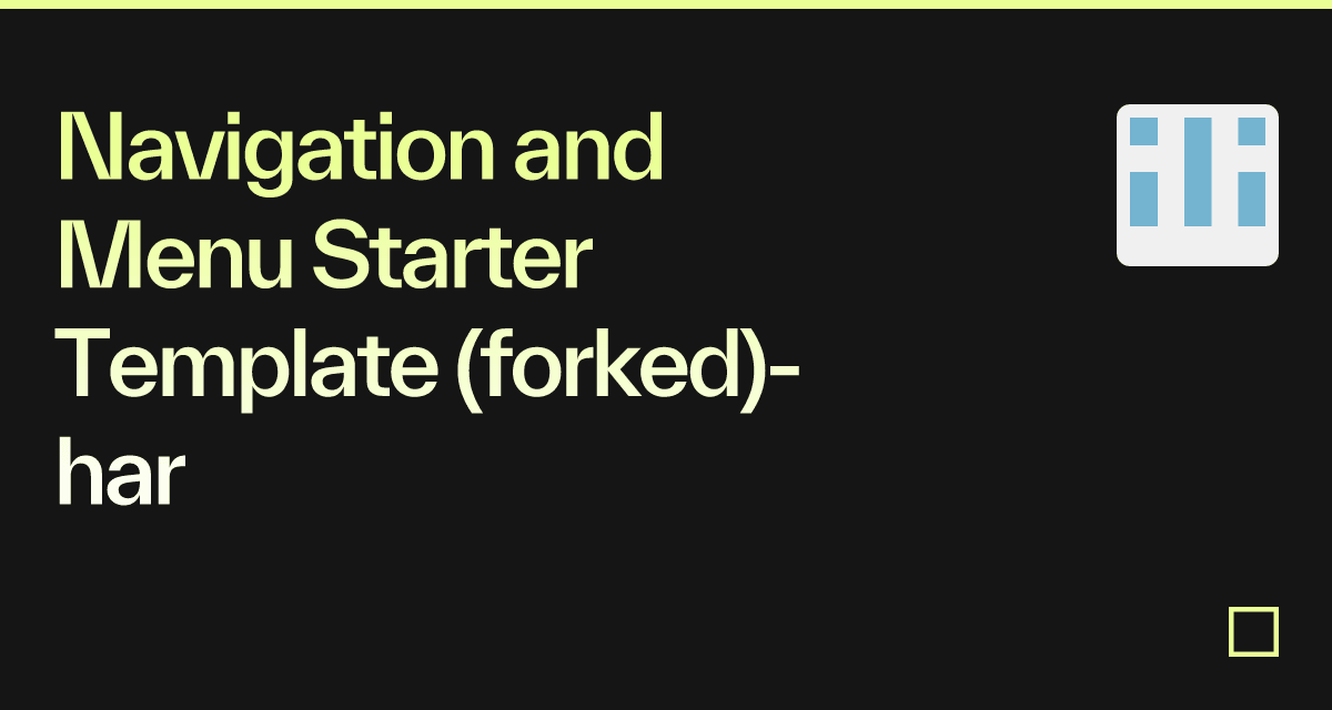 Navigation and Menu Starter Template (forked)-har - Codesandbox