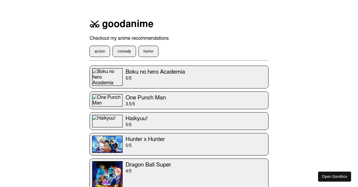 anime-recommender - Codesandbox