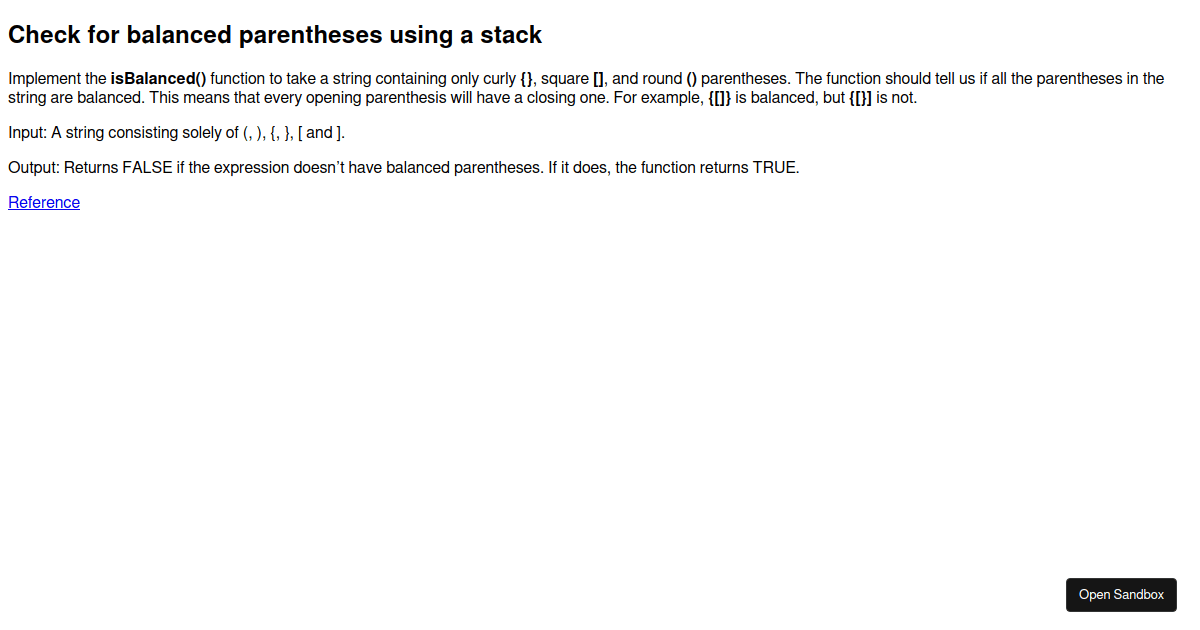 js-strings-balanced-parentheses - Codesandbox