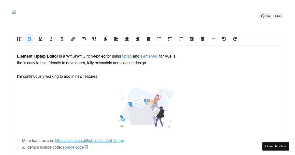 element-tiptap - Codesandbox
