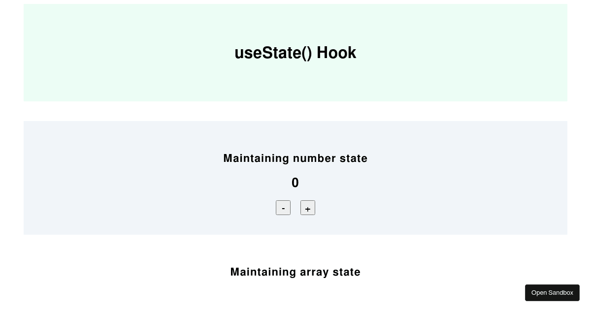 useState Hook - Codesandbox