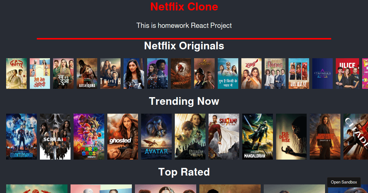 Netflix clone website hot sale