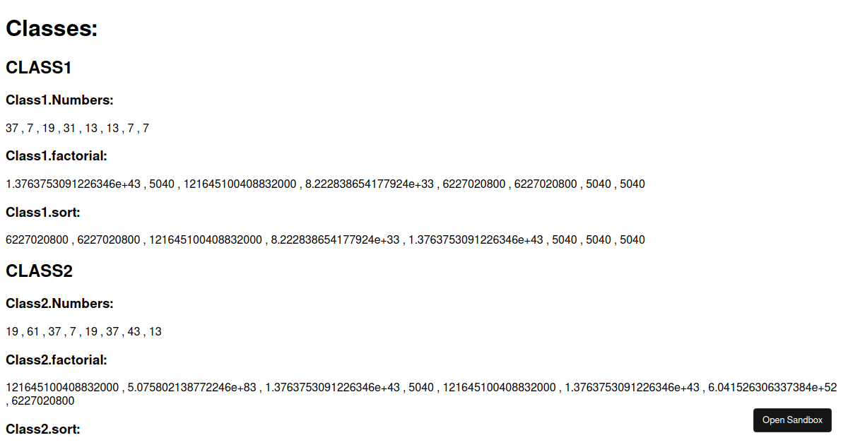 class - Codesandbox