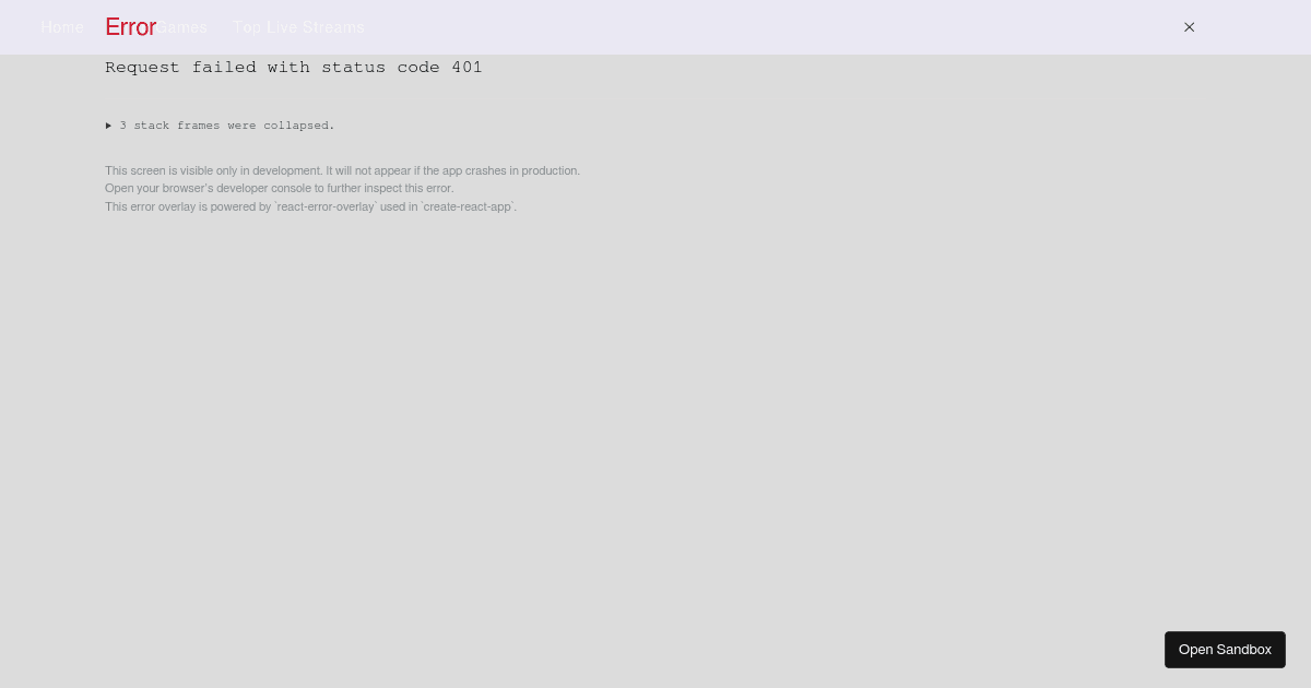 ReactJS Twitch API (forked) - Codesandbox
