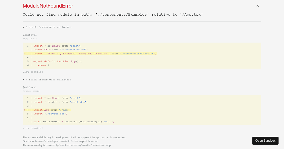 React Fast Grid (forked) - Codesandbox