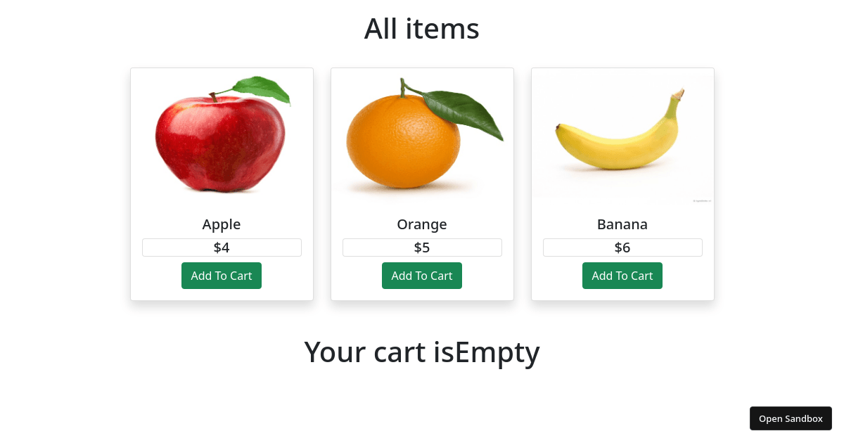 Shopping Cart (forked) - Codesandbox
