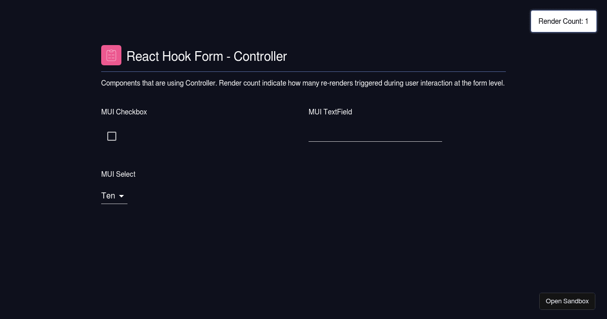 React Hook Form - V7 - Controller (forked) - Codesandbox