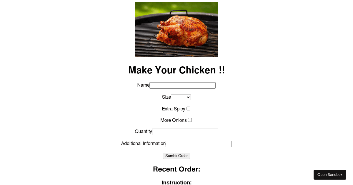 Pizza - Codesandbox