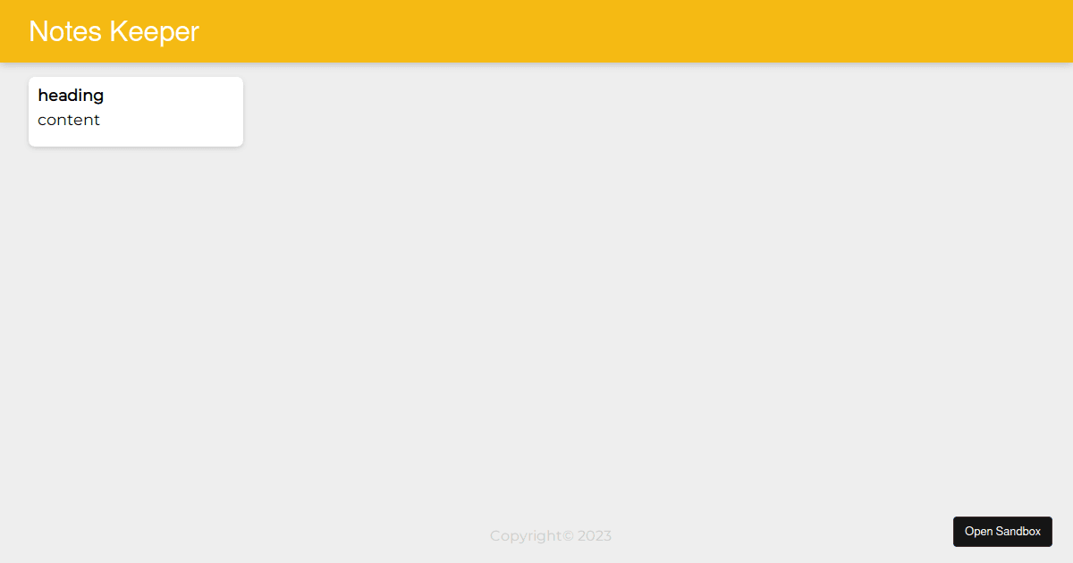 keeper - Codesandbox
