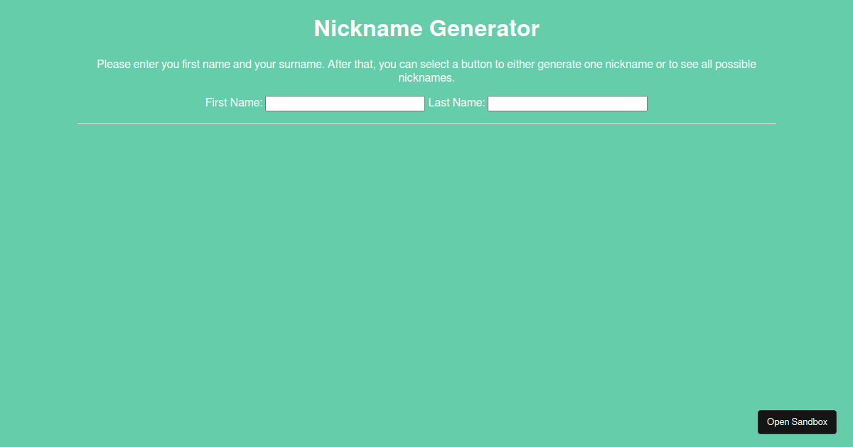 Nickname Generator