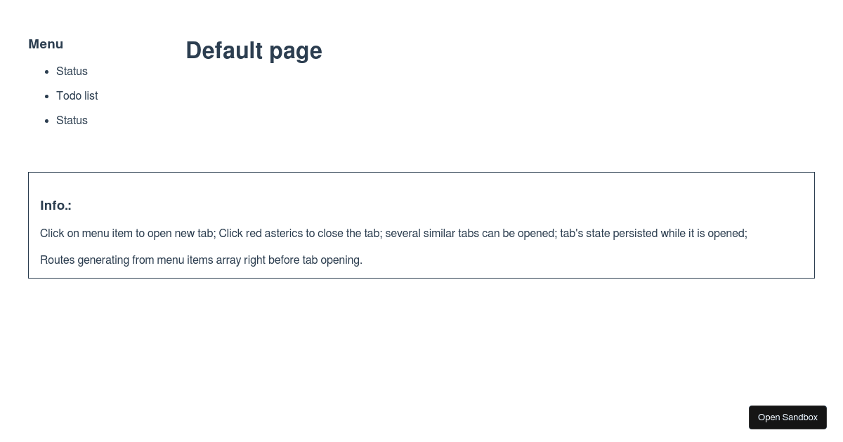 Tabs with keep-alive (forked) - Codesandbox