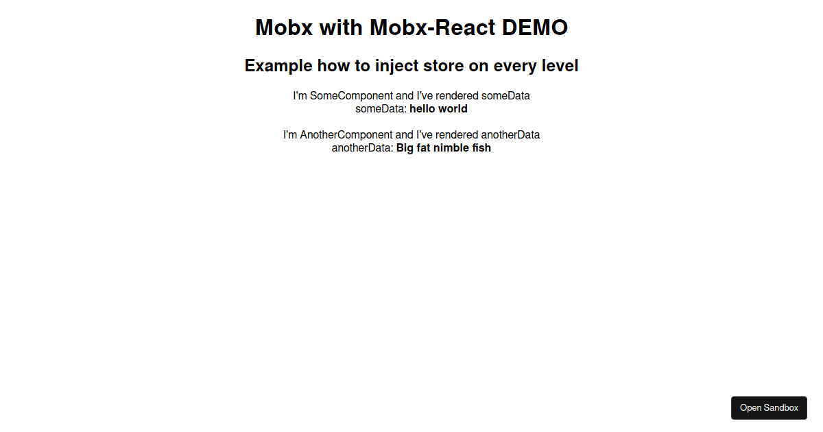 Mobx & Mobx-React - Codesandbox