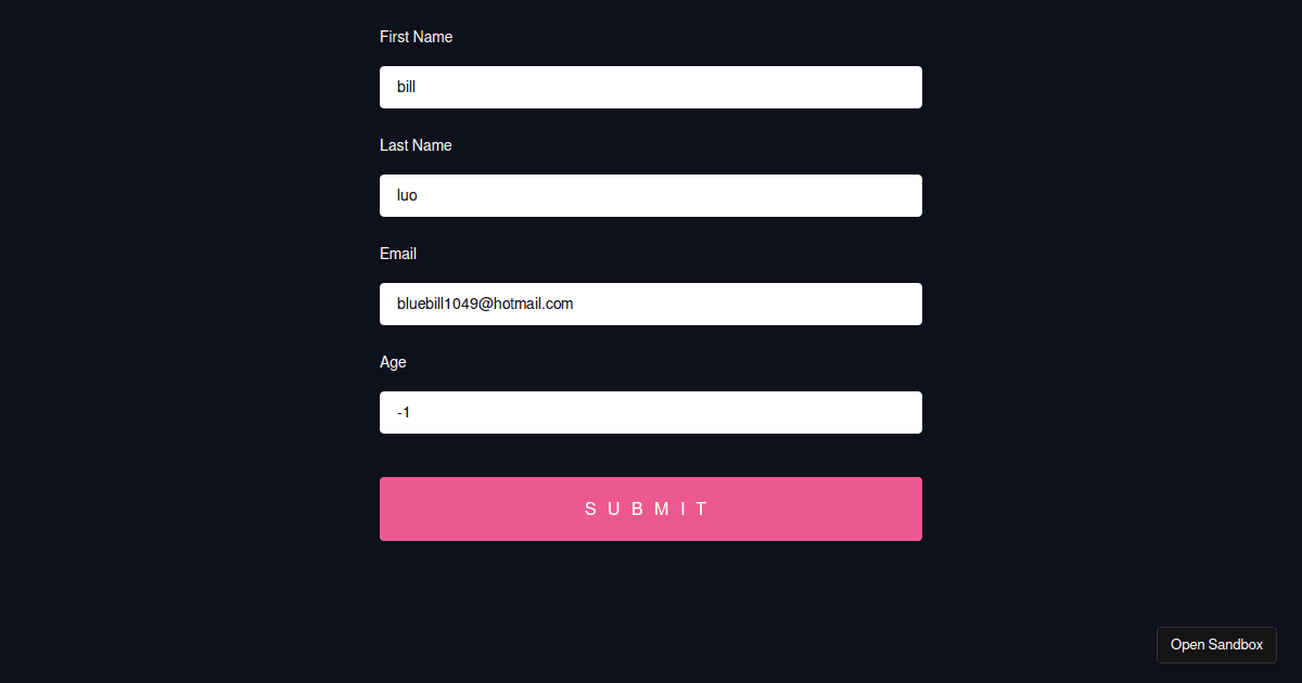 React hook form custom validation codesandbox