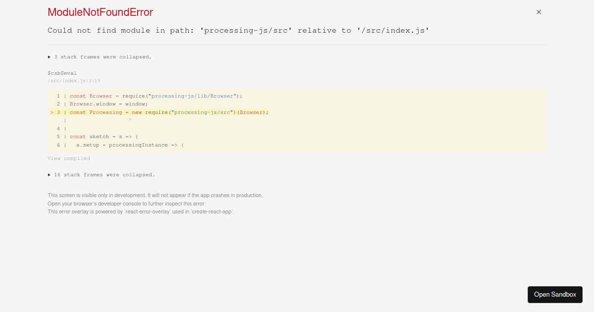 Processing.js Smiley Face - Codesandbox
